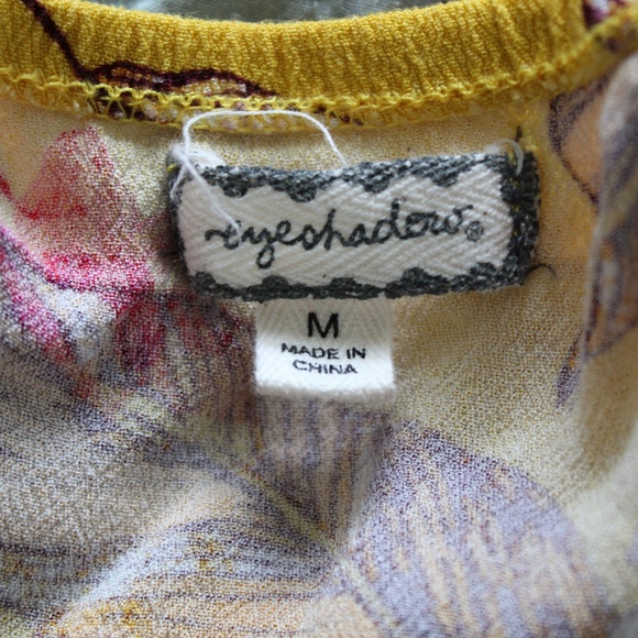 Bright Yellow Tropical Floral Print Cropped Split Ruffle Tank Top - Picture 8 of 9